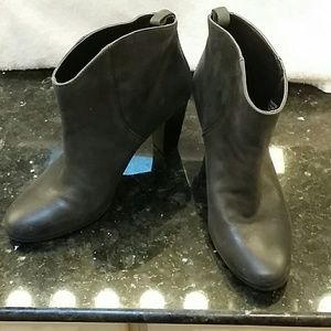 Black leather ankle boots